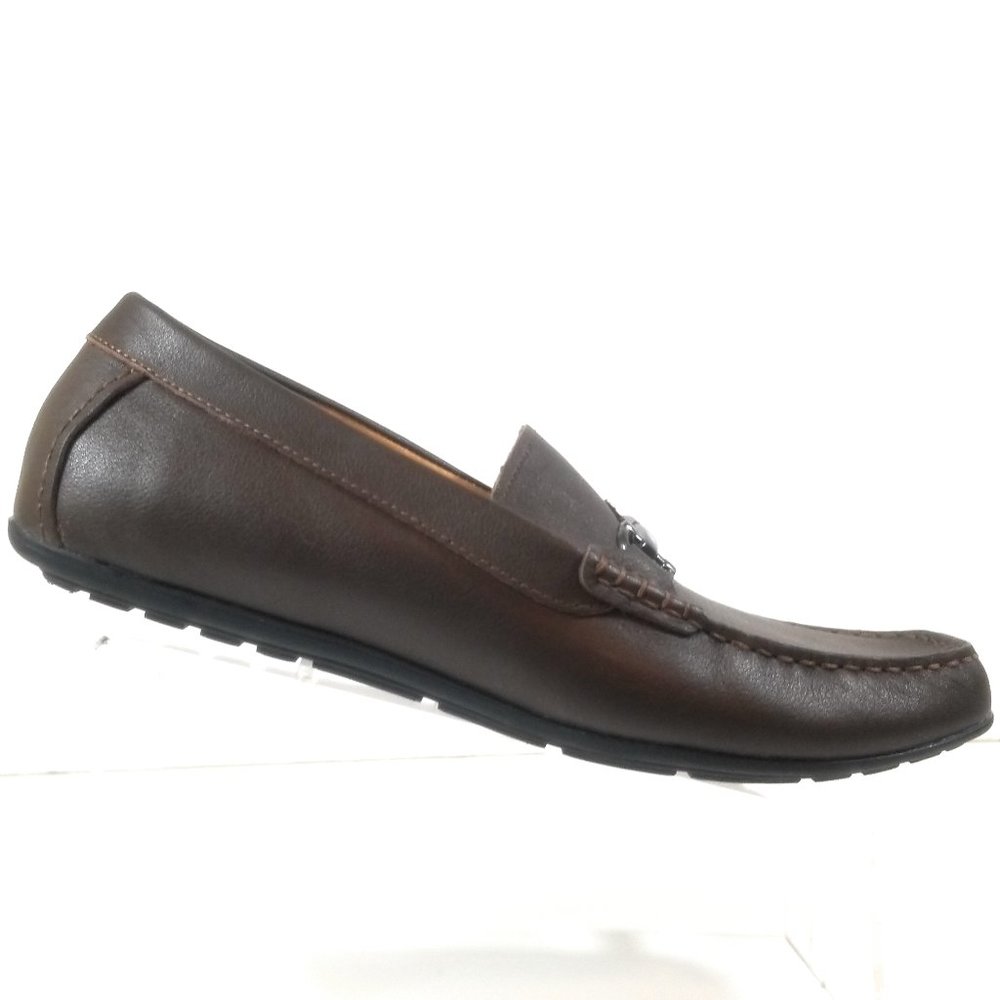 Vionic 556 Mason Men Brown Leather Loafers Horsebit Buckle Slip On Shoes Size 12